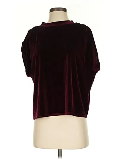 Pre-owned Amaryllis Short Sleeve Top Burgundy Cowl Neck Tops