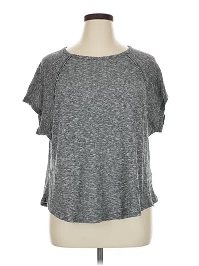Pre-owned Amaryllis Short Sleeve Top Gray Crew Neck Tops