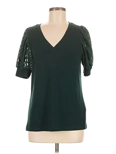 Pre-owned Amaryllis Short Sleeve Top Green V-neck Tops