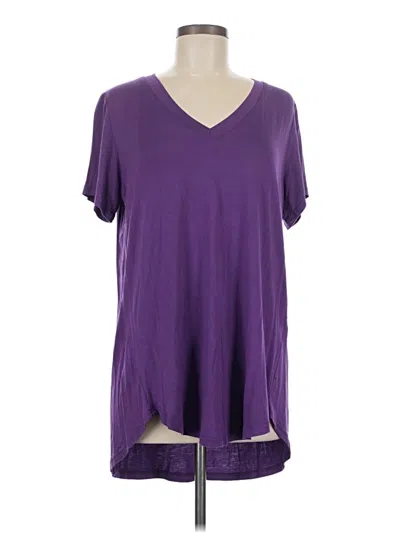 Pre-owned Amaryllis Short Sleeve Top Purple V Neck Tops