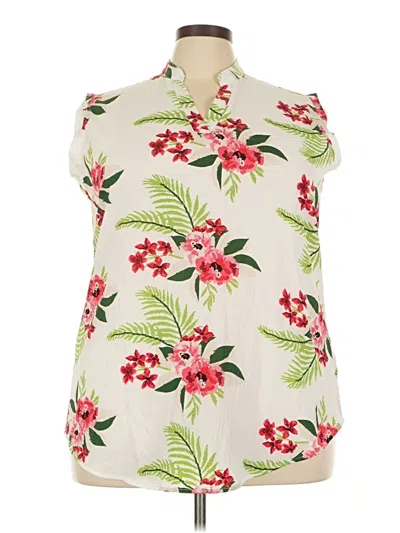 Pre-owned Amaryllis Sleeveless Blouse In White