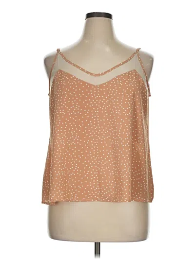Pre-owned Amaryllis Tank Top Tan Halter Neckline Tops In Brown