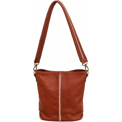 Amasouk Sabra Leather Shoulder Bag In Brown