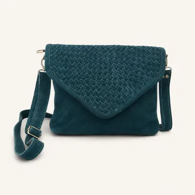 Amasouk Teal Suede Woven Everyday Bag In Green