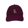 Amati Collection Women's Dachshund Embroidered Cap Unisex - Burgundy