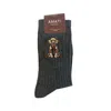 Amati Collection Women's Grey / Neutrals Poodle Embroidered Socks Unisex Cotton - Gray In Gray