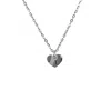 Amati Collection Women's Initials Heartshaped Necklace Stainless Steel  -   Silver In Silver