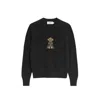 Amati Collection Women's Poodle Embroidered Sweater Black In Black