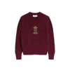 Amati Collection Women's Poodle Embroidered Sweater Burgundy In Red