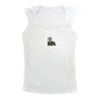Amati Collection Women's White Pomeranian Embroidered Tank Top In White