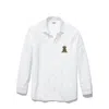 Amati Collection Women's White Poodle Embroidered Button-down Shirt In White
