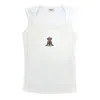 Amati Collection Women's White Poodle Embroidered Tank Top In White