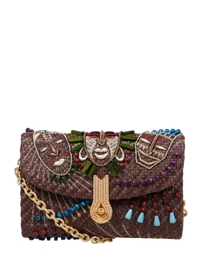 Amato Daniele Beaded-embellishment Cross Body Bag In Brown