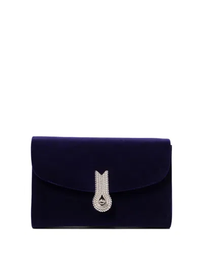 Amato Daniele Blue Satin Crossbody Bag In Black