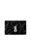 Amato Daniele Compact Black Satin Crossbody Bag In Black