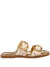 Amato Daniele Flat Sandals With Buckles And Cushioned Footbed
