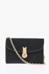 Amato Daniele Denim Queen Mid Shoulder Bag With Chain Strap In Black