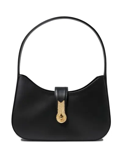 Amato Daniele Embellished-clasp Leather Shoulder Bag In Black