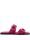 Amato Daniele Jewel-embellished Velvet Sandals In Pink