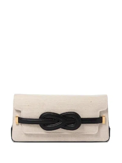 Amato Daniele Knot-detail Canvas Shoulder Bag In Neutral