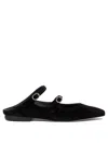 Amato Daniele Velvet Blue Loafers With Pointed Toe And Buckle Detail