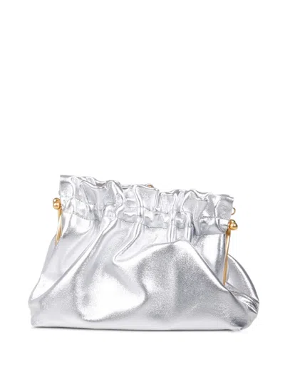 Amato Daniele Metallic Clutch Bag In Neutral
