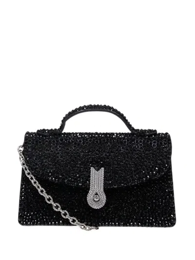 Amato Daniele Mini Crystal-embellished Leather Tote Bag In Black