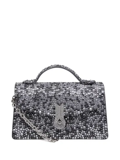 Amato Daniele Mini Crystal-embellished Leather Tote Bag In Gray