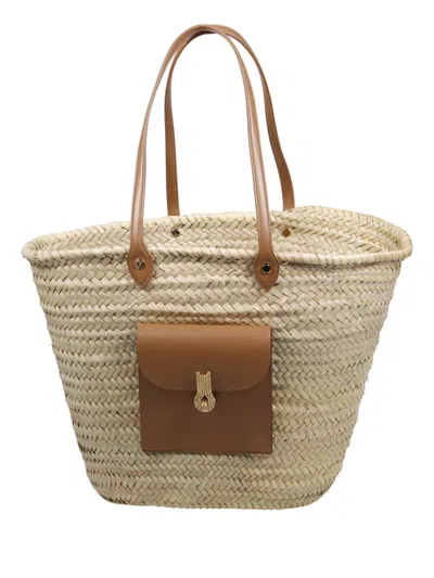 Amato Daniele Queen Basket Long Handles Bag In Neutrals