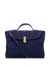 Amato Daniele Queen Mum Suede Tote Bag In Blue