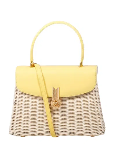 Amato Daniele Queen Rattan Tote Bag In Yellow