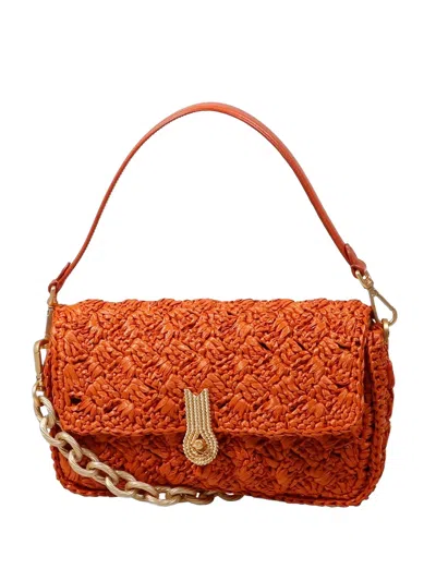 Amato Daniele Queen Woven Chain-link Shoulder Bag In Orange