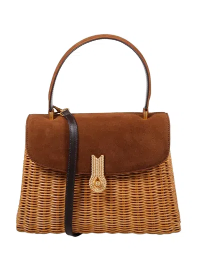Amato Daniele Rattan Tote Bag In Neutral