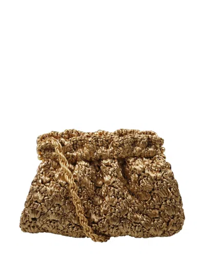 Amato Daniele Raviolo Crochet Clutch Bag In Gold