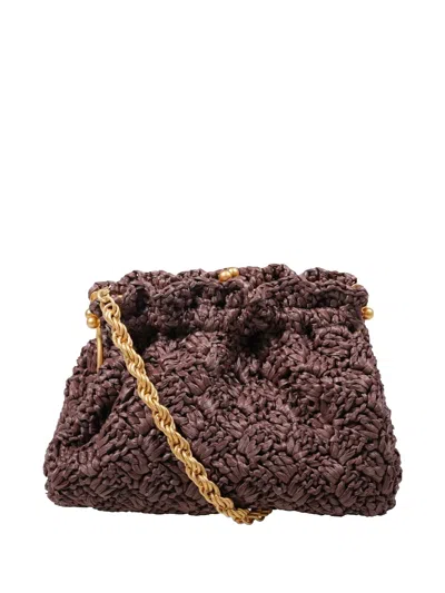 Amato Daniele Raviolo Woven-design Chain-strap Clutch Bag In Red