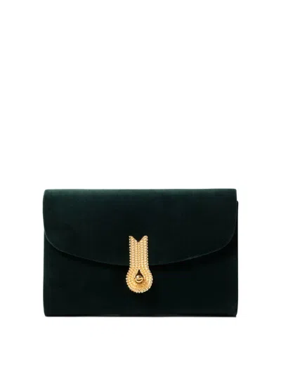 Amato Daniele Rectangular Velvet Crossbody Bag In Green