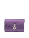 Amato Daniele Satin Crossbody Bag With Silver Clasp In Purple