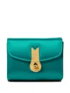 Amato Daniele Teal Satin Crossbody Bag In Green