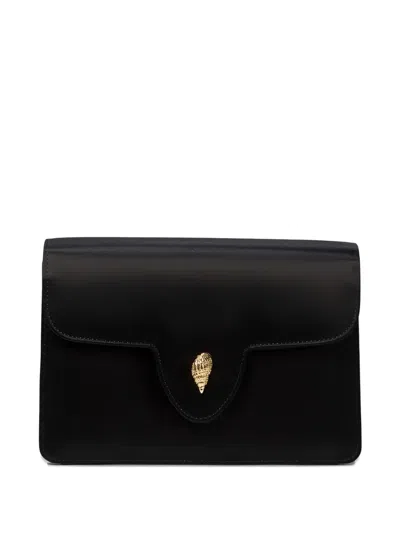 Amato Daniele Shell-embellished Satin Clutch Bag In Black