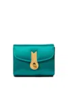 Amato Daniele Teal Satin Crossbody Bag In Blue