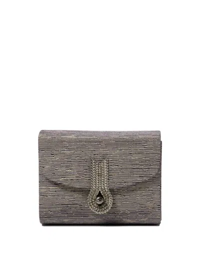 Amato Daniele Textured Gold Crossbody Bag In Gray