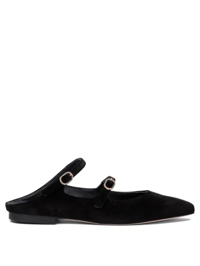 Amato Daniele Velvet And Leather Loafers In Black