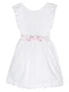 Amaya Brooch-detail Broderie-anglaise Dress In White