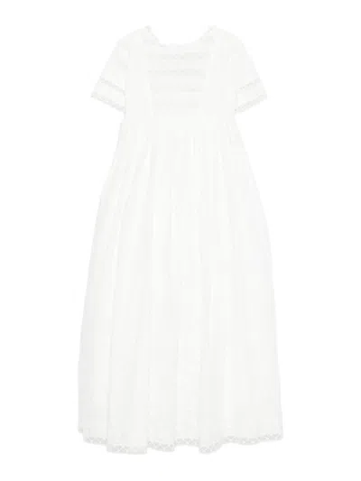 Amaya Kids' Dress With Lace Detail In White