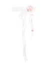 Amaya Floral-appliqué Lace Belt In Pink