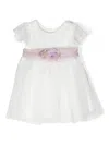 Amaya Floral-appliqué Lace Dress In 白色