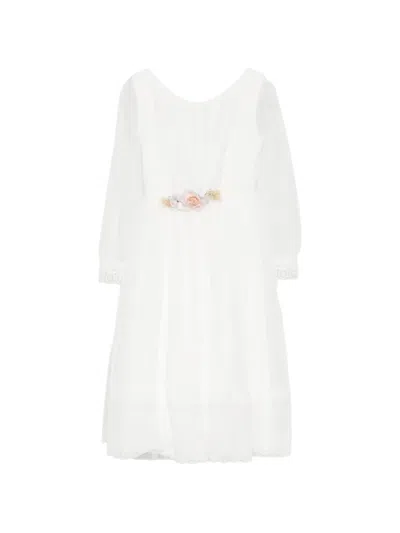 Amaya Kids' Floral Lace Dress In White