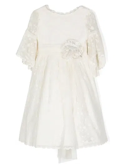 Amaya Kids' Floral-lace Party Dress In Neutrals