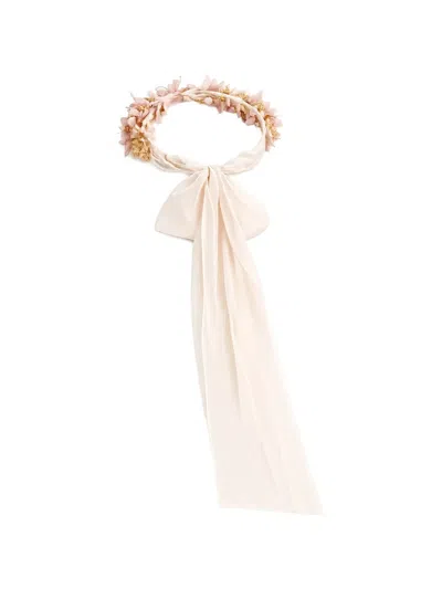 Amaya Floral-embellished Bow Hair Accessory In Pink