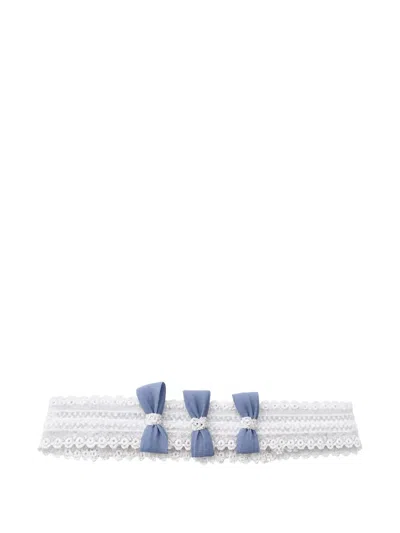 Amaya Lace Bow-embellished Headband In White